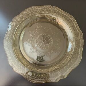 Vintage amber glass serving plate